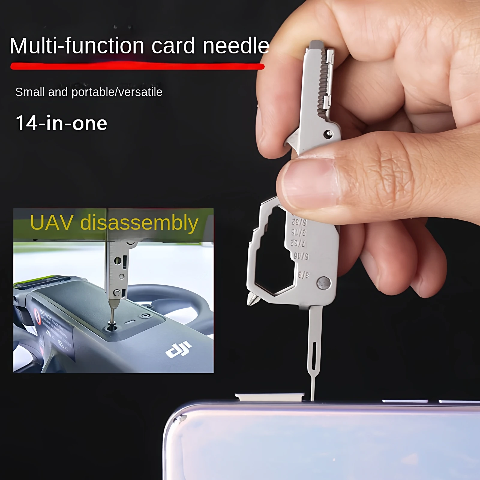 Drone Security Home - Mini portachiavi multifunzionale Scheda strumento Strumento