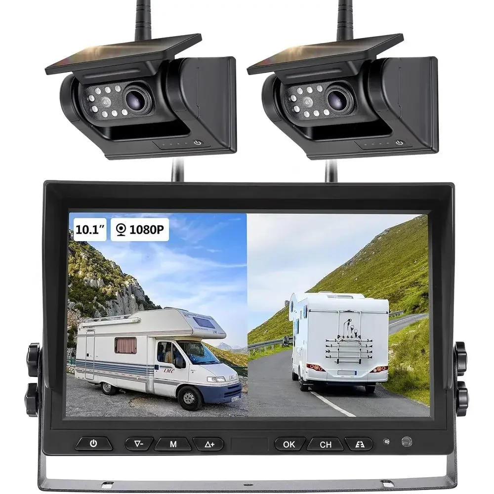 Camera Solar Wireless - Telecamera di Retromarcia Wireless Solare Magnetica