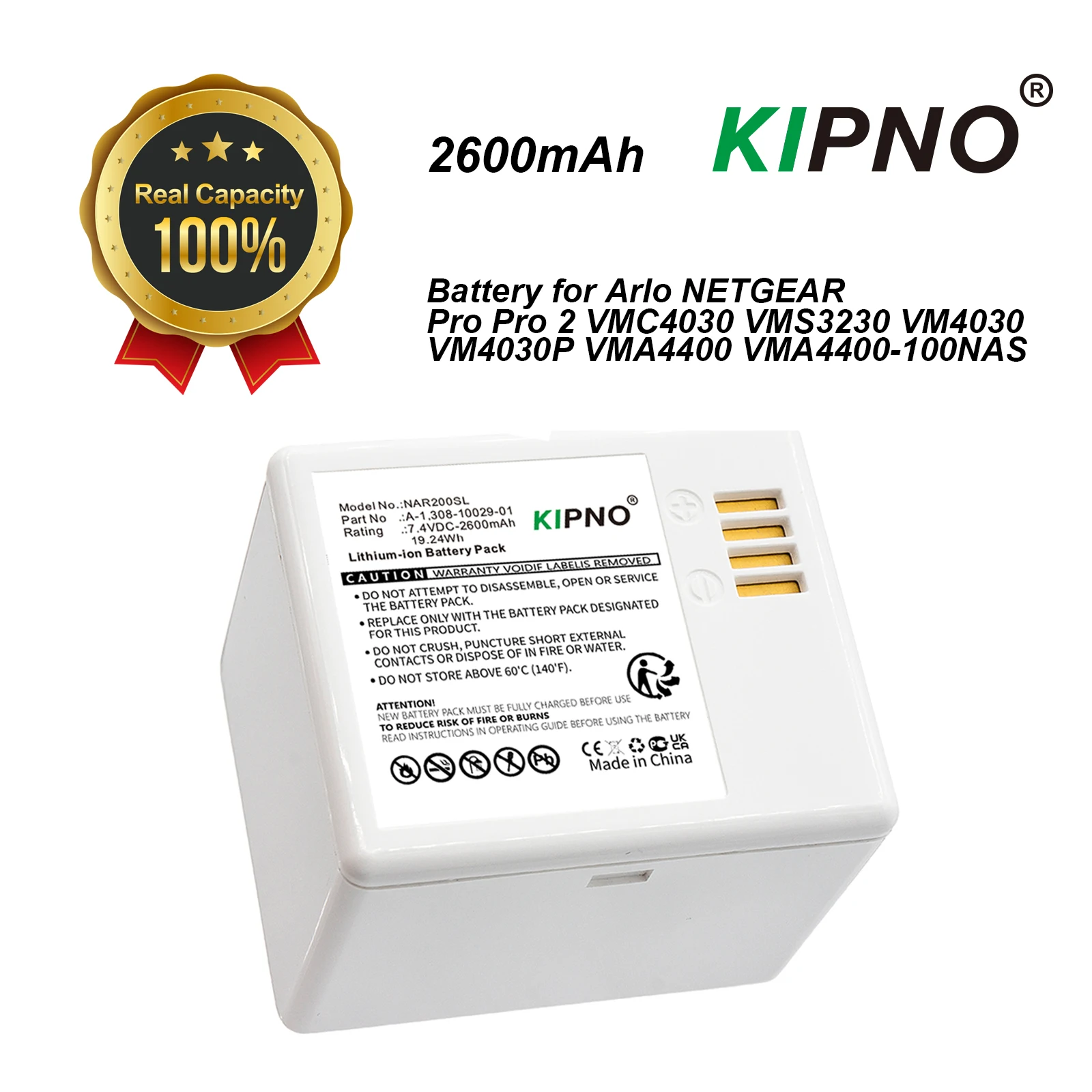 Home Security Arlo - KIPNO Batteria di ricambio A-1 per