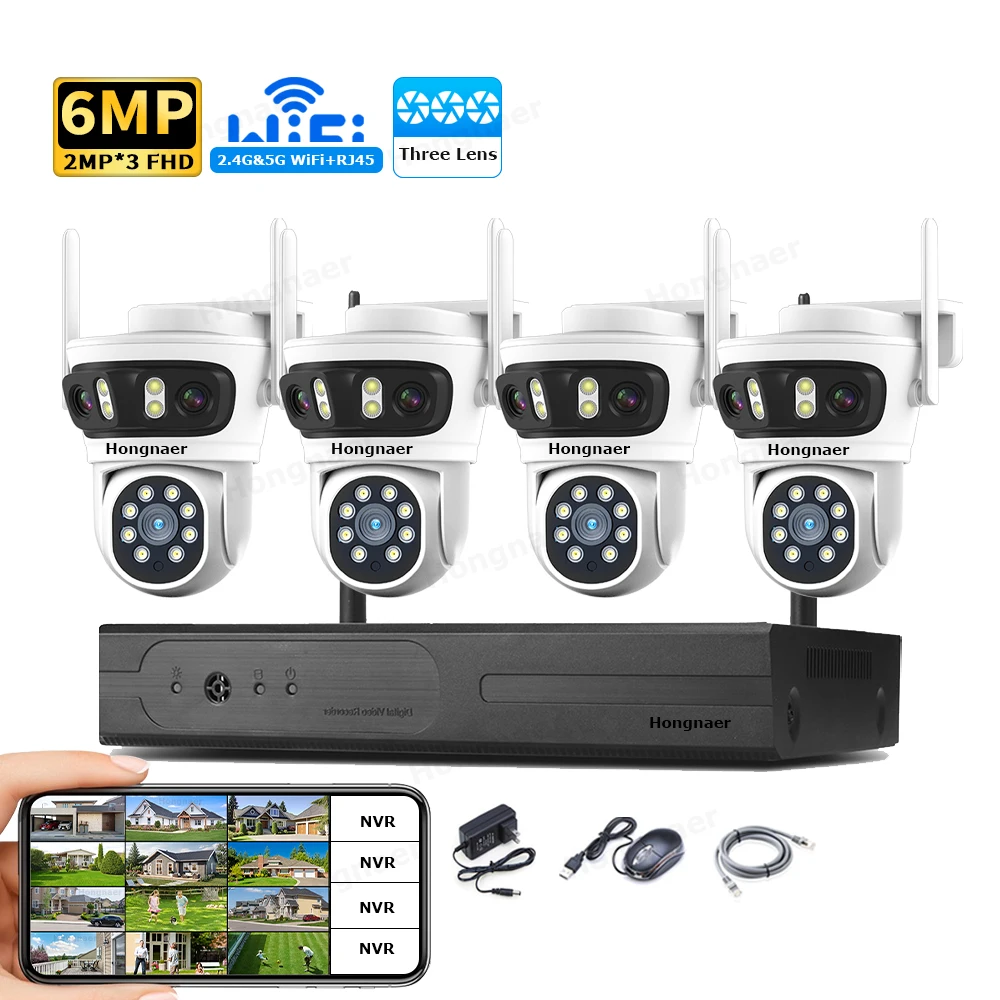 Home Security Camera System - Kit Sistema di Videosorveglianza Domestica Hongnaer