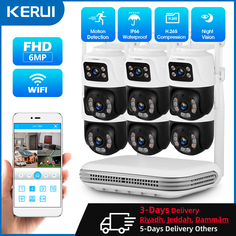 Home Security Camera System - KERUI Impermeabile 6MP HD Wireless Dual