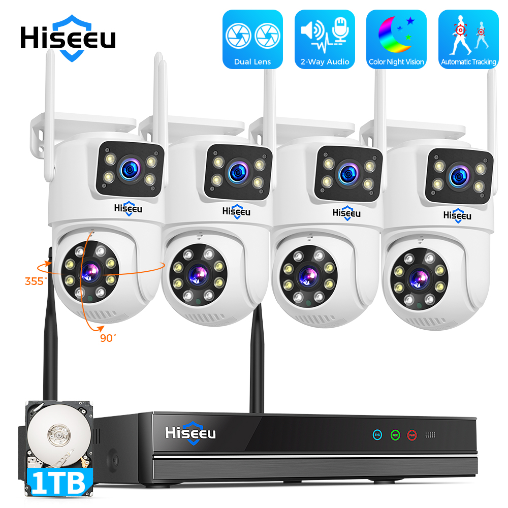 Home Security Camera System - Kit Sistema di Sicurezza Hiseeu con